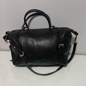 Ora Delphine Black Leather Satchel